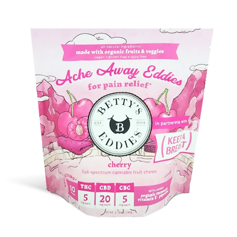 Photograph of product: Ache Away Eddies: Cherry (Pain Relief - TH-oui:CBD:CBG)