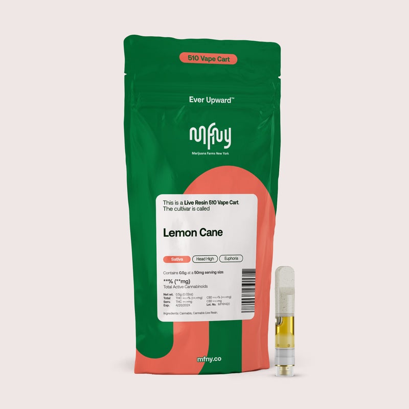 Photograph of product: MFNY | Lemon Cane | Live Resin Cart | 510 thr
