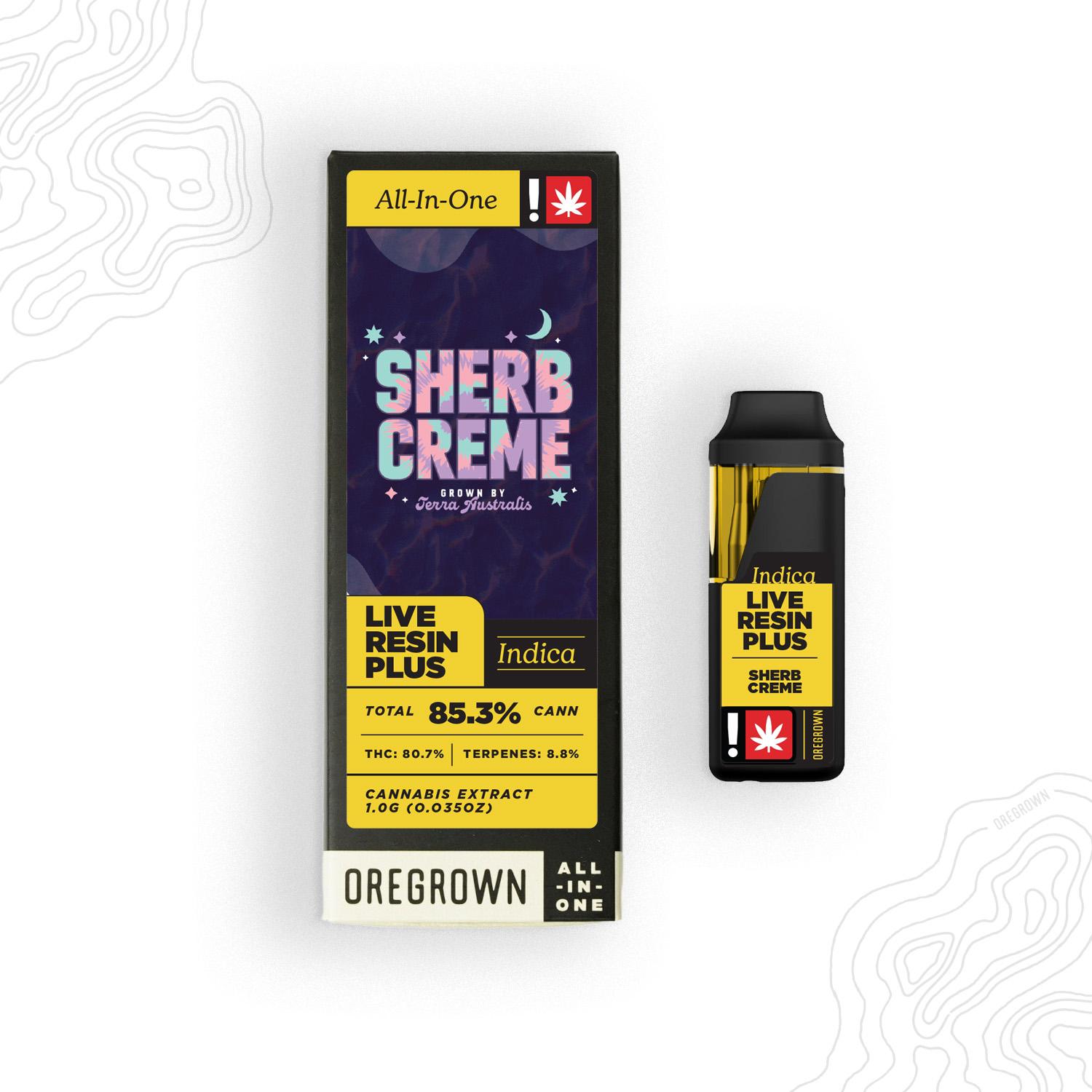 Photograph of product: Oregrown | Sherb Crme Pie | Live Resin+ AiO