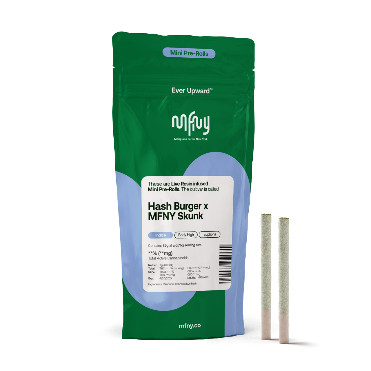 Photograph of Product: MFNY - Hash Burger X MFNY Skunk Resin 2pk Preroll
