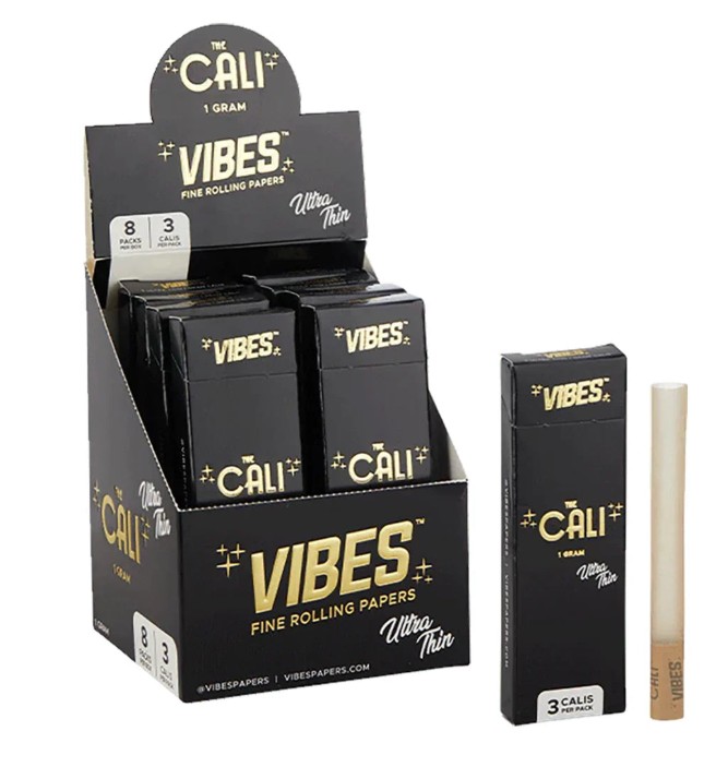 Photograph of product: Vibes | The Cali - 1g | Cones | 3pk | Ultra Thin
