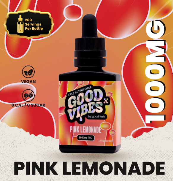 Photograph of product: Pink Lemonade | 1000mg | Syrup | Good Vibes