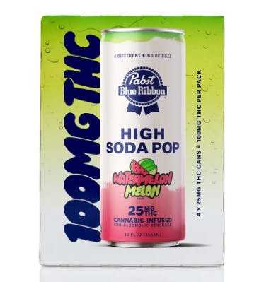 Photograph of product: 4pk Watermelon Melon 25mg - Infused High Seltzer PBR - Retail