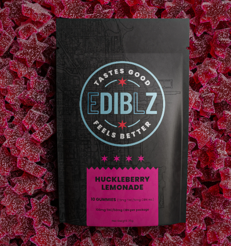 Photograph of product: DIBZ - Gummies - Huckleberry Lemonade 1:2 CBN:TH-oui - 10ct (100mg)