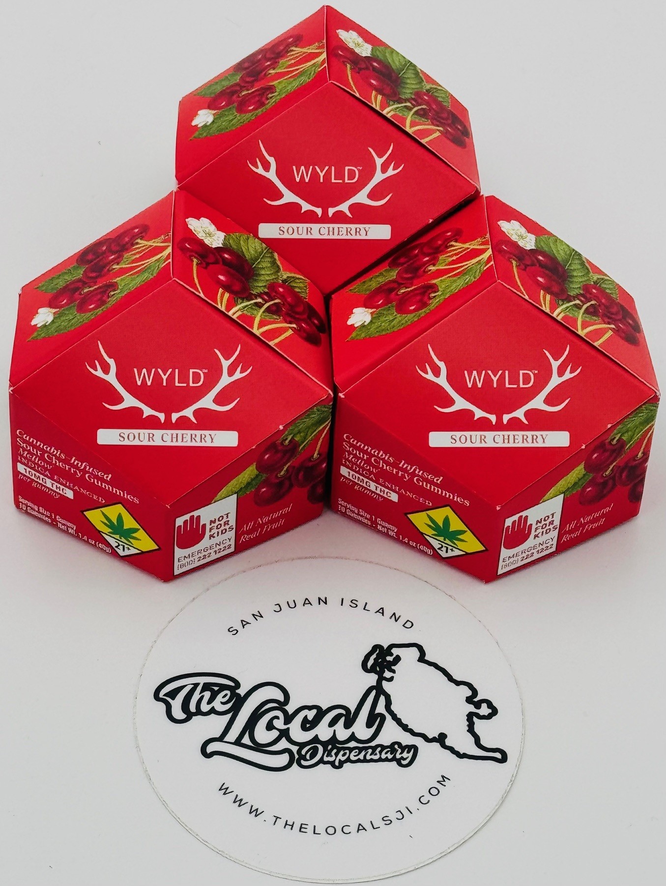 Photograph of product: Sour Cherry Gummies - Oui'd 10pk