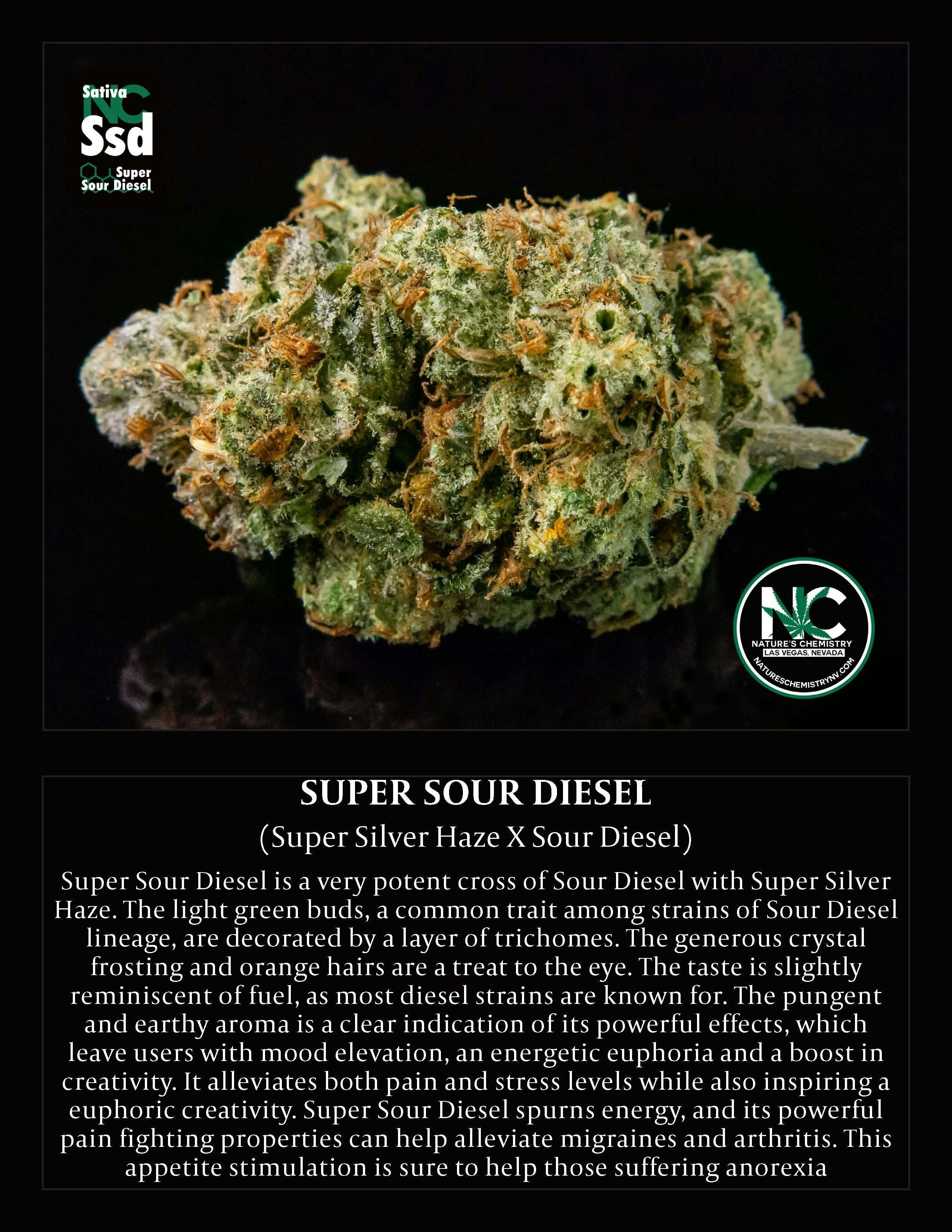 Photograph of product: Nature's Chemistry | Flower | Super Sour Diesel - 3.5g