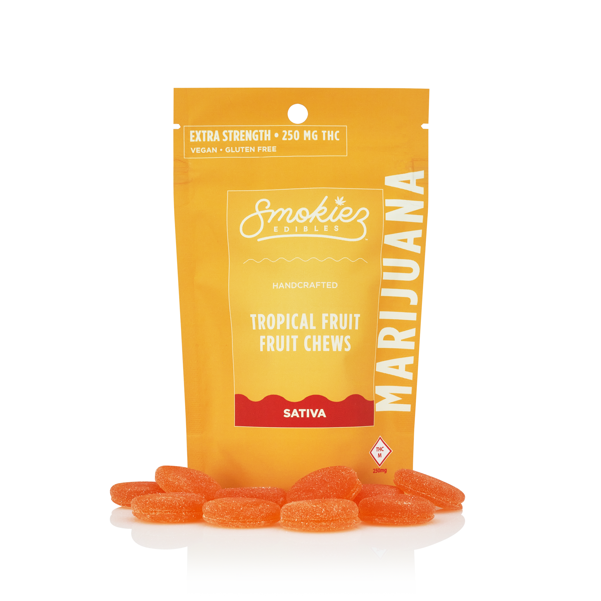 Photograph of product: Smokiez - Tropical Fruit Chews - 250mg 10pk