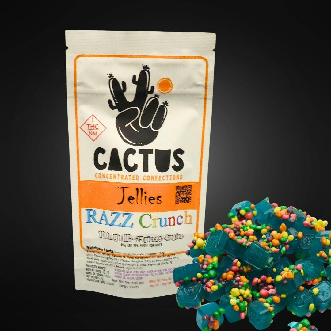 Photograph of product: Cactus Jellies- Crunch Jellies- Blue Razz- 100mg