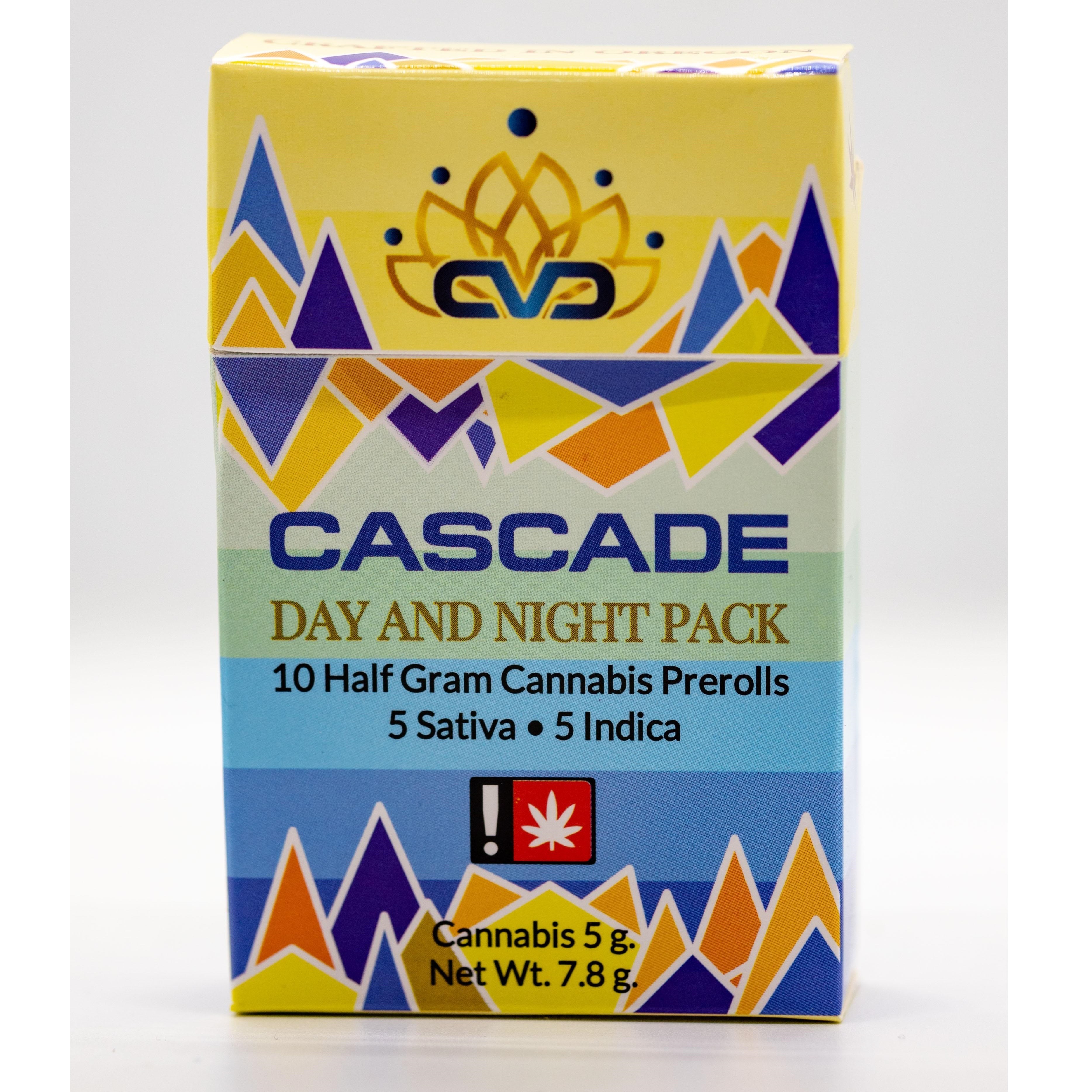 Photograph of product: Cascade Valley > Pre Roll 10pk x 0.5g > Day and Night > Squirt / First Class Funk