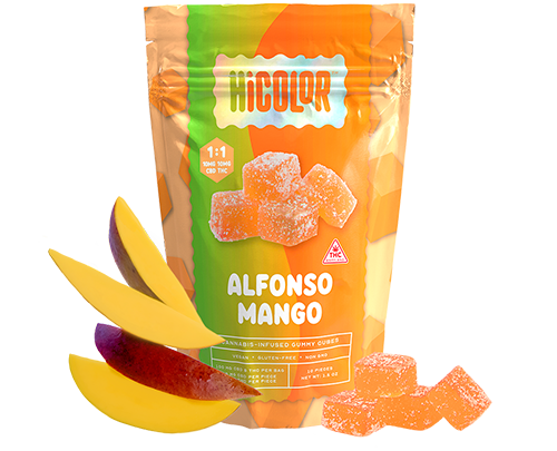 Photograph of product: Alfonso Mango 1:1 CBD:TH-oui Gummies 10mg 10pk | 100mg