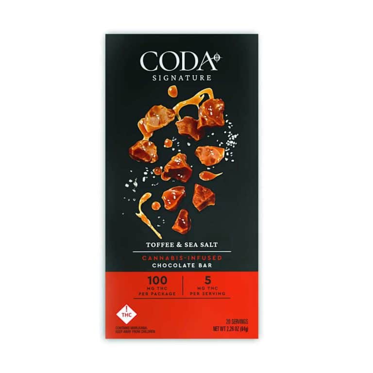 Photograph of product: Coda 100mg Chocolate TOFFEE and SEA SALT