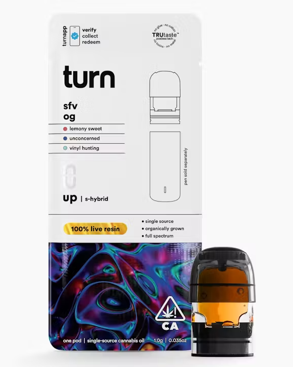 Photograph of product: Turn - Pod - Live Resin - SFV OG - 1G