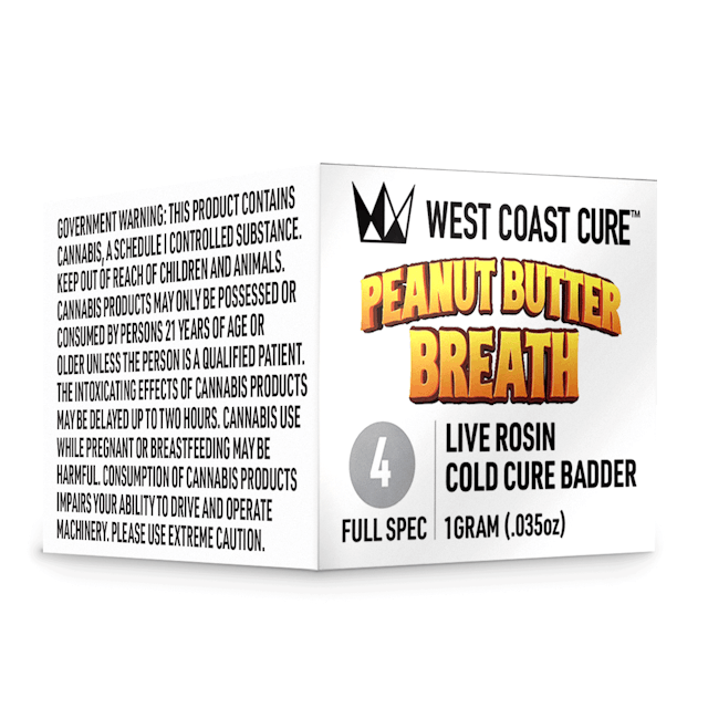 Photograph of product: Peanut Butter Breath | Live Rosin Cold Cure Badder | Tier 4