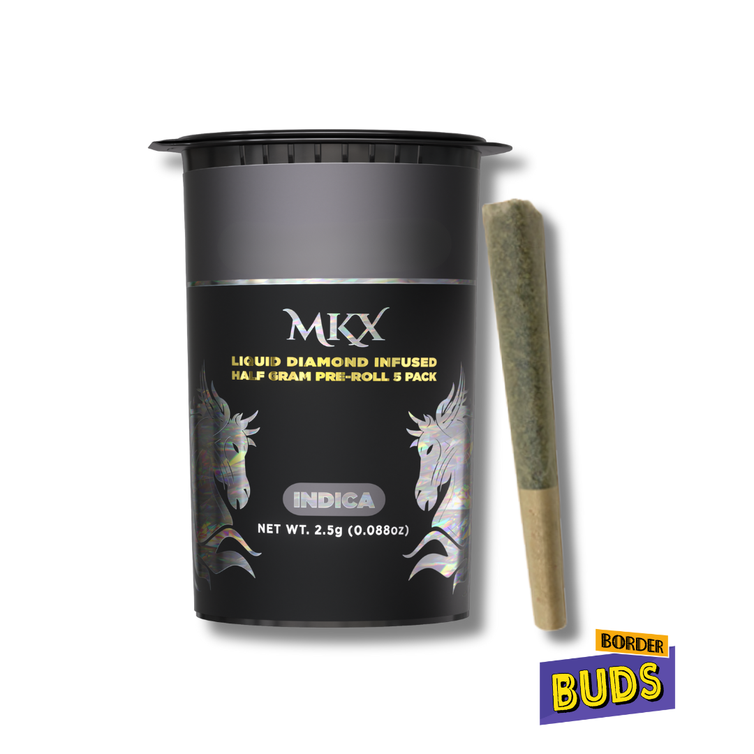 Photograph of product: Blueberry Afgoo | MKX | .5g x 5 | Liquid Diamond Infused Pre-Roll Pack