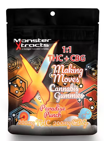 Photograph of product: Monster Medibles | Paradise Punch | 200:200 TH-oui:CBG | Gummies | 10pc.