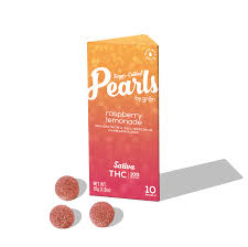 Photograph of product: Gron Raspberry Lemonade Pearls Oui'd 100MG TH-oui