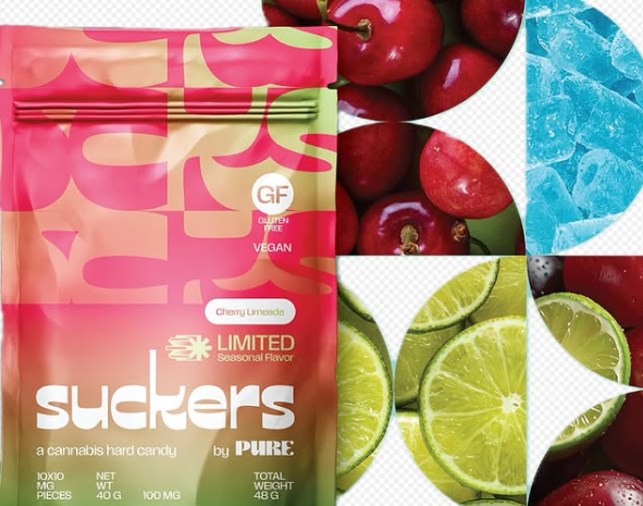 Photograph of product: Suckers: Cherry Limeade 100mg