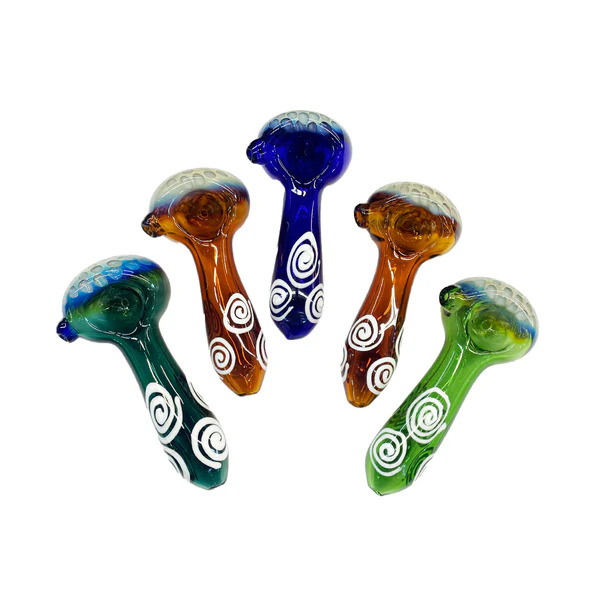Photograph of product: 4.5" Honeycomb Design Head Color Tube Glass Pipe
