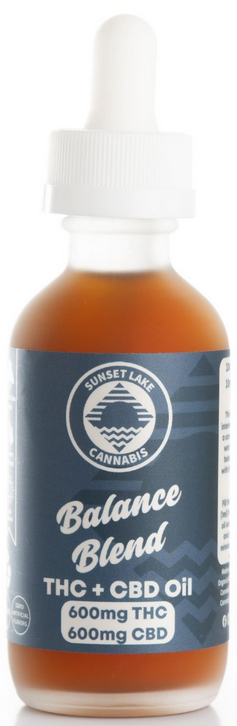 Photograph of product: Sunset Lake Oui'd Balance Blend Tincture- 600 mg TH-oui 600 mg CBD 1:1