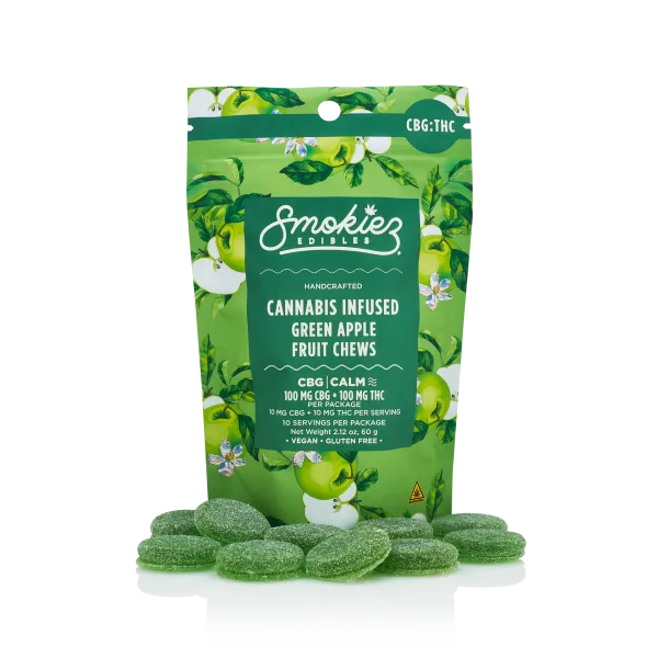Photograph of product: Gummies | Sweet Green Apple 1:1 TH-oui:CBG | 100mg