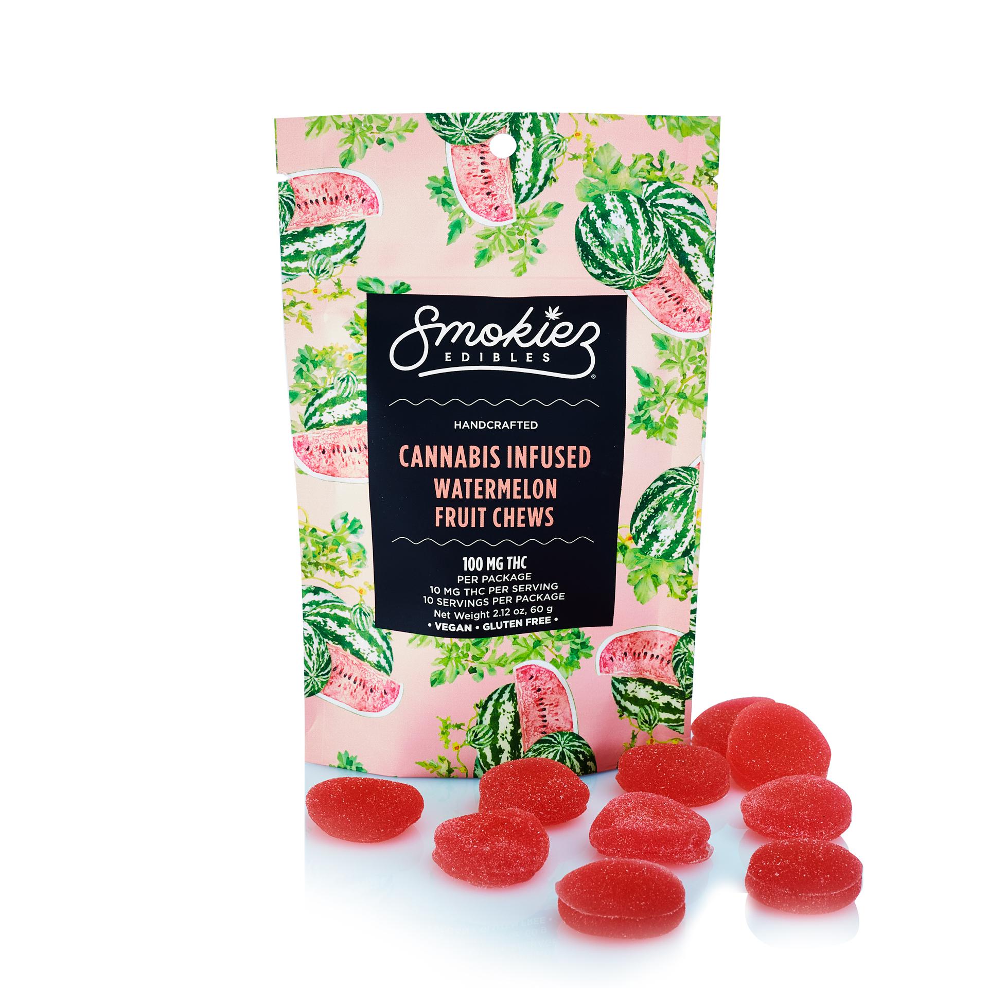 Photograph of product: SMOKIEZ - GUMMIES - 100MG - 10PK - WATERMELON - HYBRID