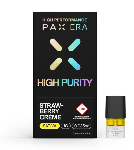 Photograph of product: PAX Strawberry Creme Oui'd High Purity Pod 1000mg