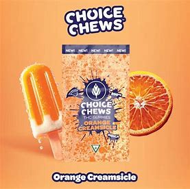 Photograph of product: Choice Chews Orange Creamsicle Gummies 200mg