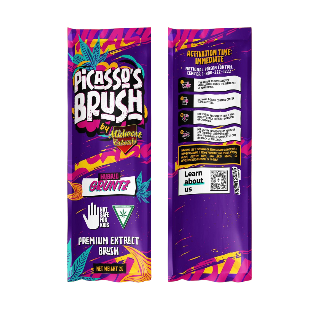 Photograph of Product: Midwest Extracts | Gruntz Live Resin Picasso Brush | 2g