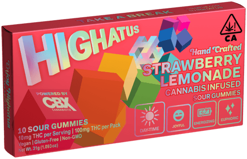 Photograph of product: Highatus - Strawberry Lemonade (s) - Sour Gummies - 100mg