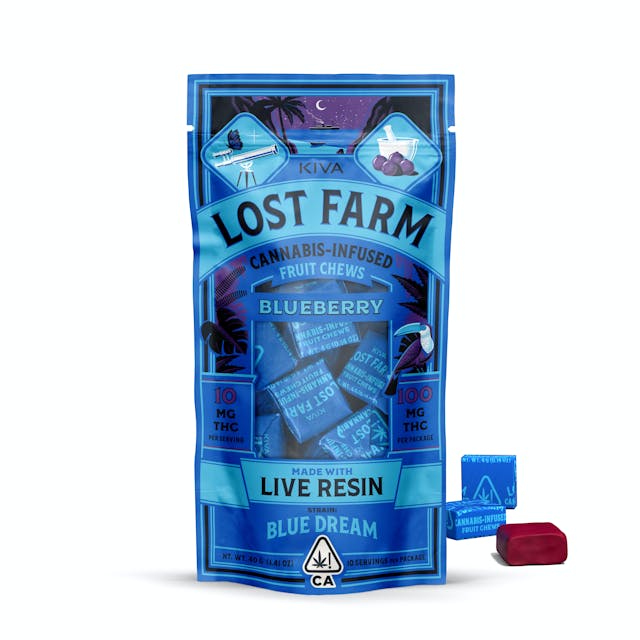 Photograph of product: Blueberry x Blue Dream | Lost Farm | 100mg Chews