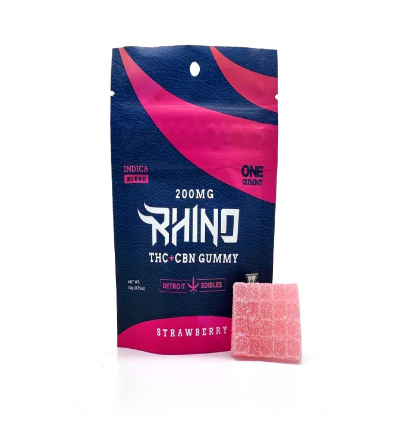 Photograph of product: Rhino Gummy - Strawberry - 200mg TH-oui & 50mg CBN