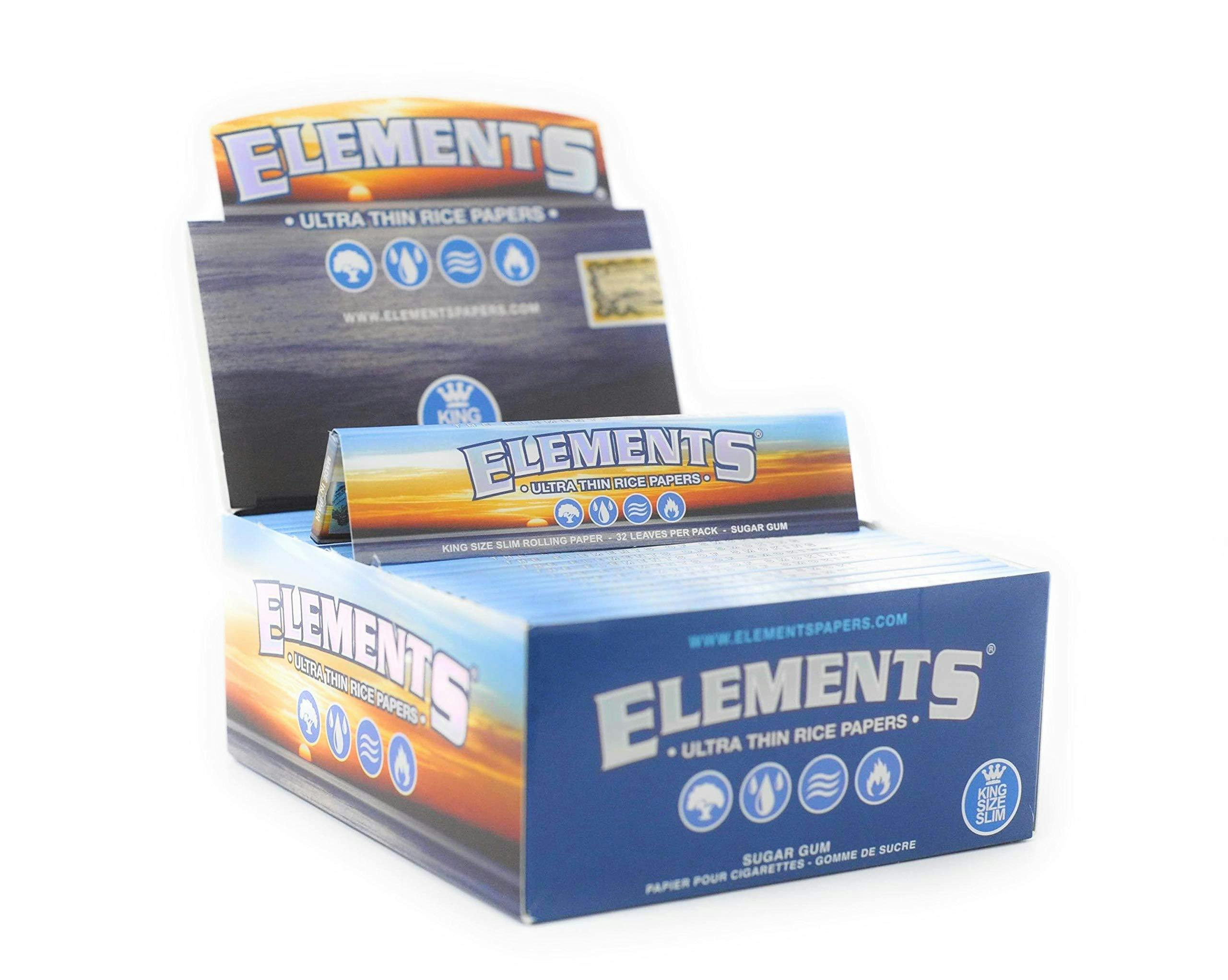 Photograph of product: Elements- King Size Slim Rice Papers (32PK)