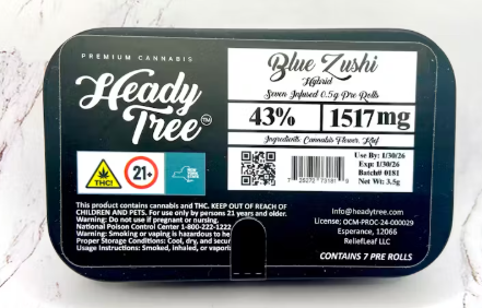 Photograph of product: Heady Tree | Keif Infused Pre-roll 7pk Blue Zushi Shorties