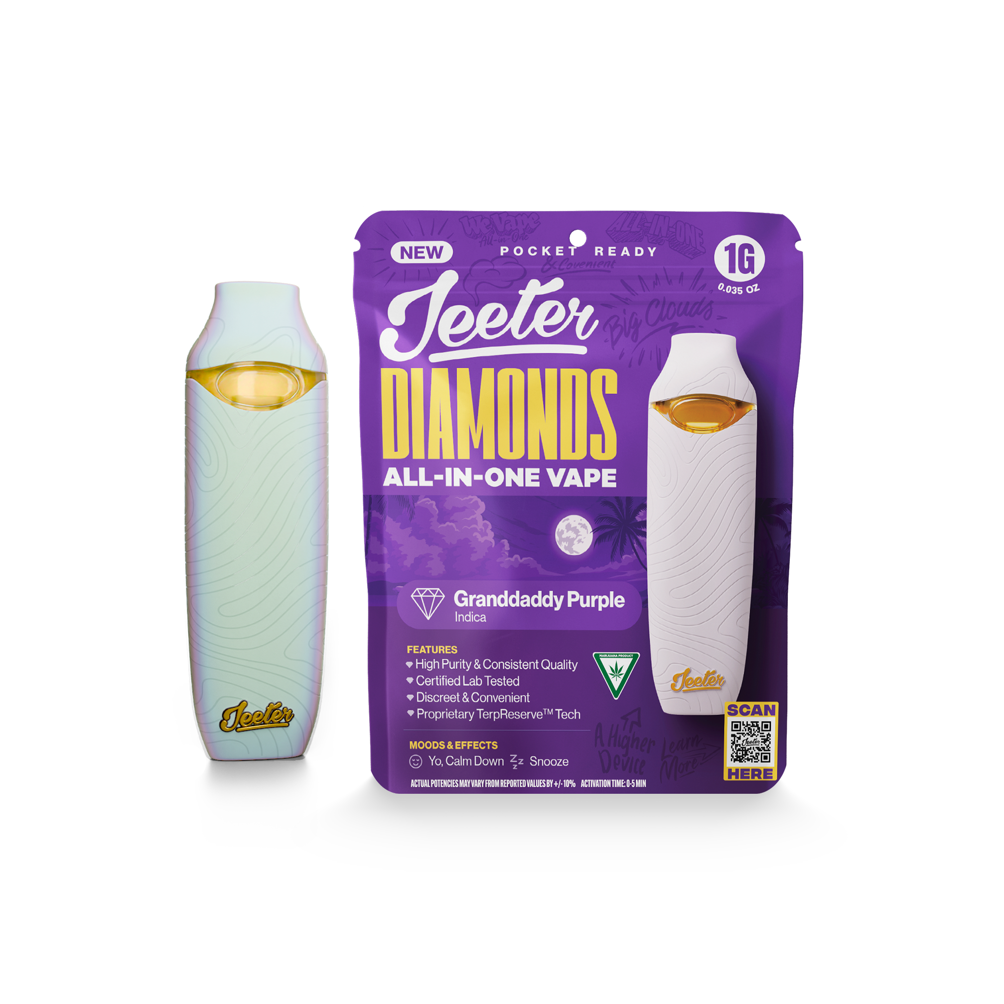 Photograph of product: Jeeter Liquid Diamond Disposable | Granddaddy Purp