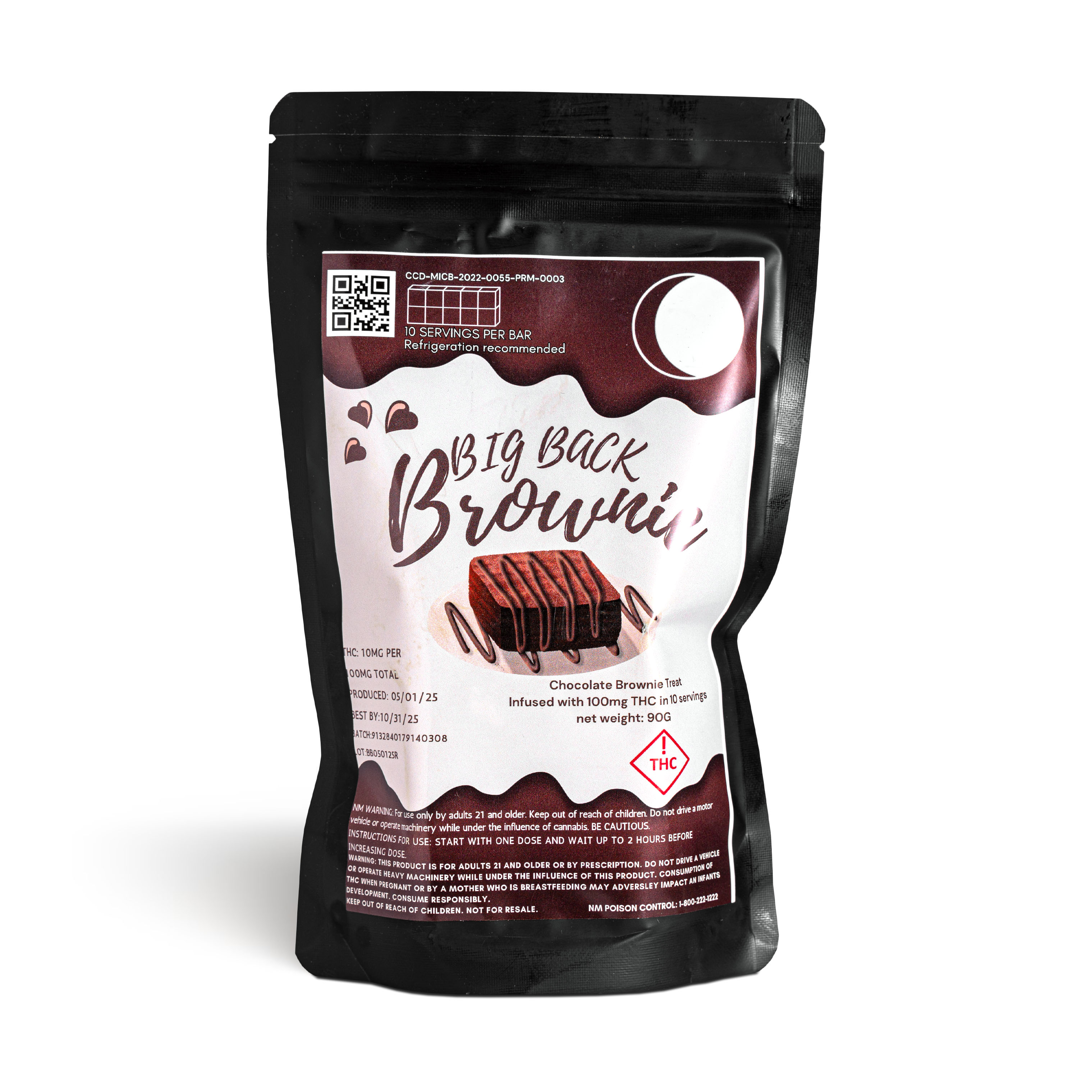 Photograph of product: Big Back Brownie - 100mg