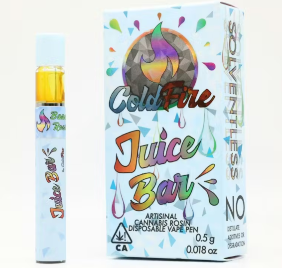 Photograph of product: COLDFIRE X MOON VALLEY | C###Y RAIN | ROSIN JUICE BAR | AIO | 0.5G