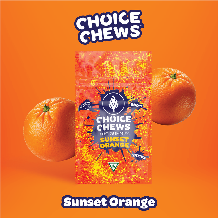 Photograph of product: Choice Sunset Orange Edible Gummies 200mg