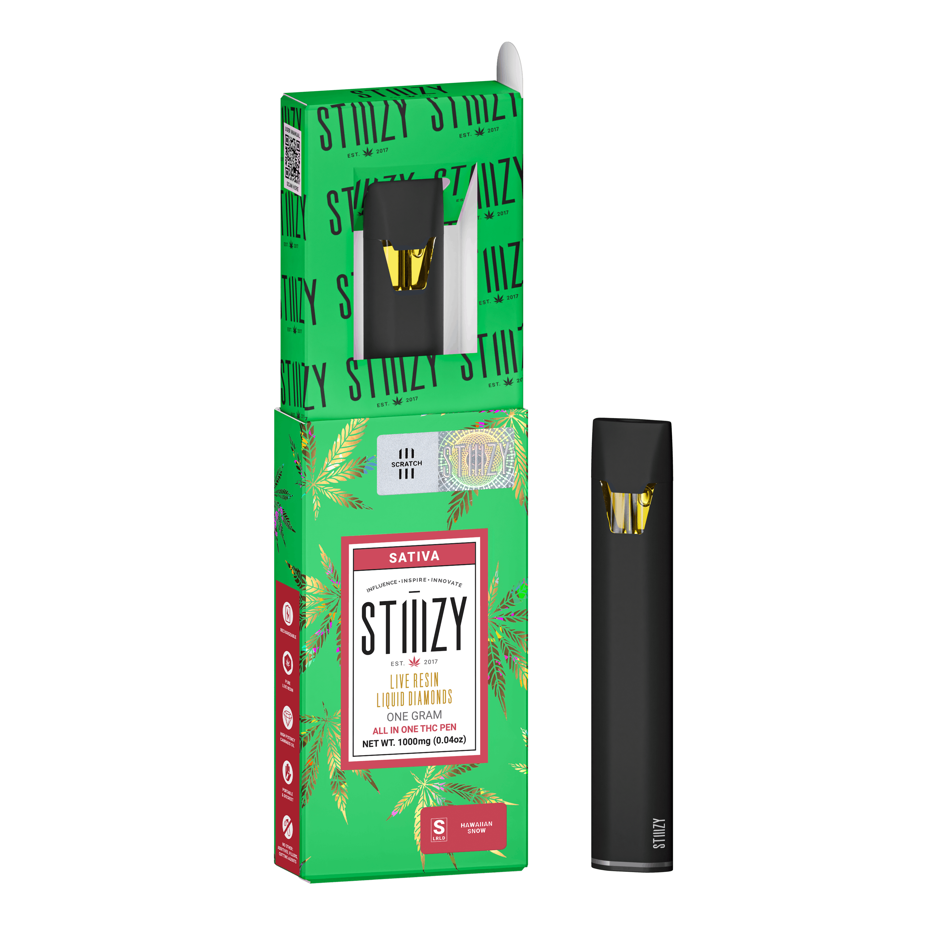 Photograph of product: Hawaiian Snow | Live Resin Liquid Diamond All-In-One | Disposable Vape | 1g