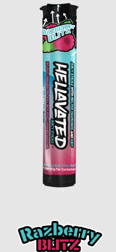 Photograph of product: Hellavated - RAZBERRY BLITZ - Infused Preroll Pack - (2.5g) - I