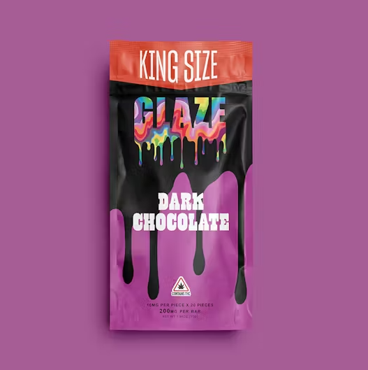 Photograph of product: Glaze | Dark | Chocolate Bar | 20pc | 200mg