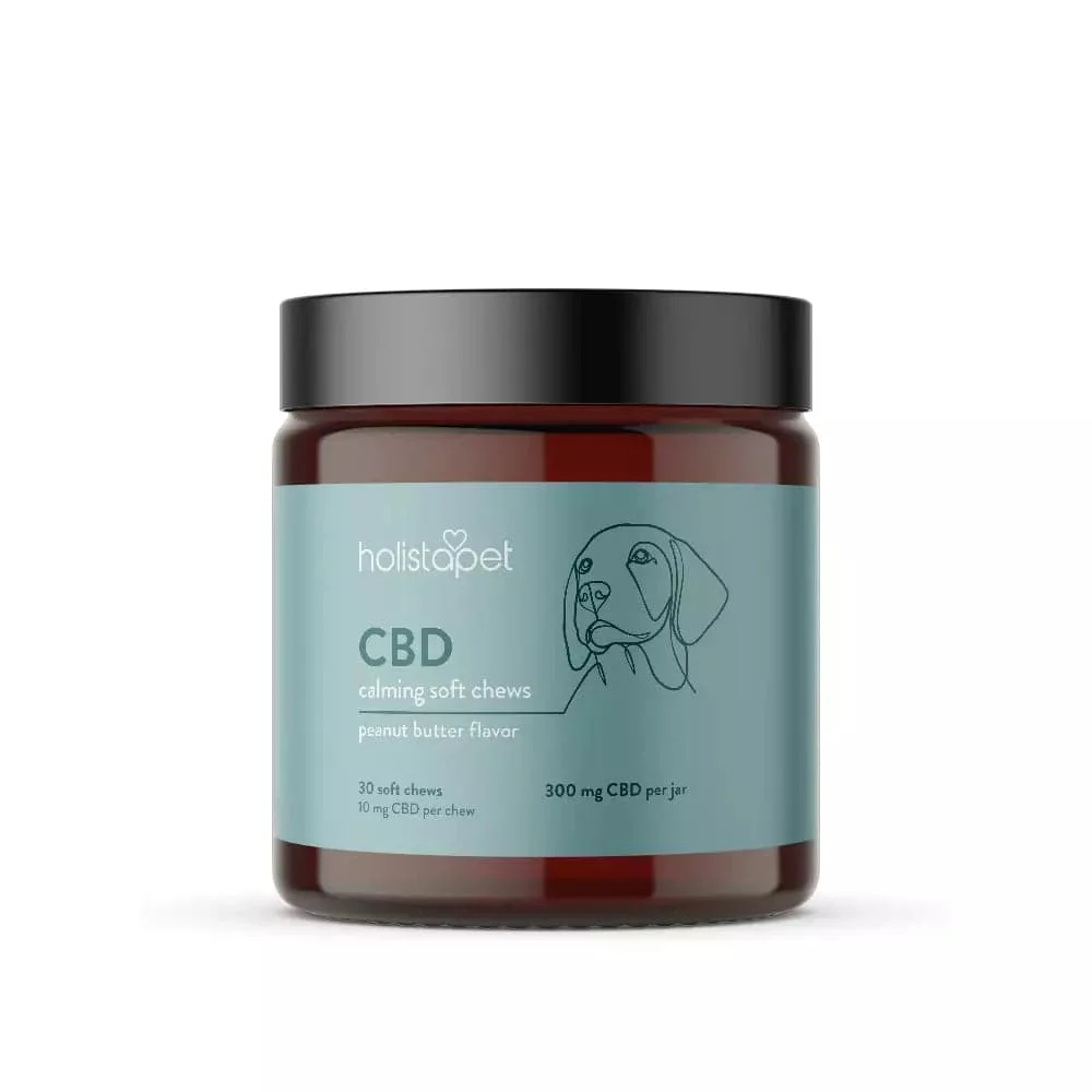 Photograph of Product: HolistaPet Peanut Butter Calming Soft chews for Dogs 300mg CBD 30pk