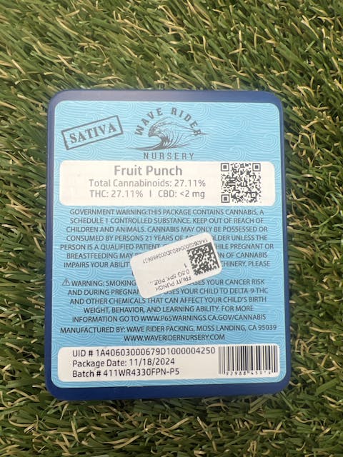 Photograph of product: FRUIT PUNCH 0.5G 5PK PRE ROLL - 