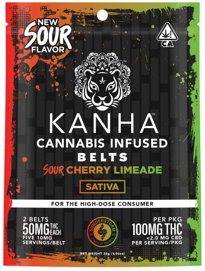 Photograph of product: SOUR CHERRY LIMEADE 100MG BELTS