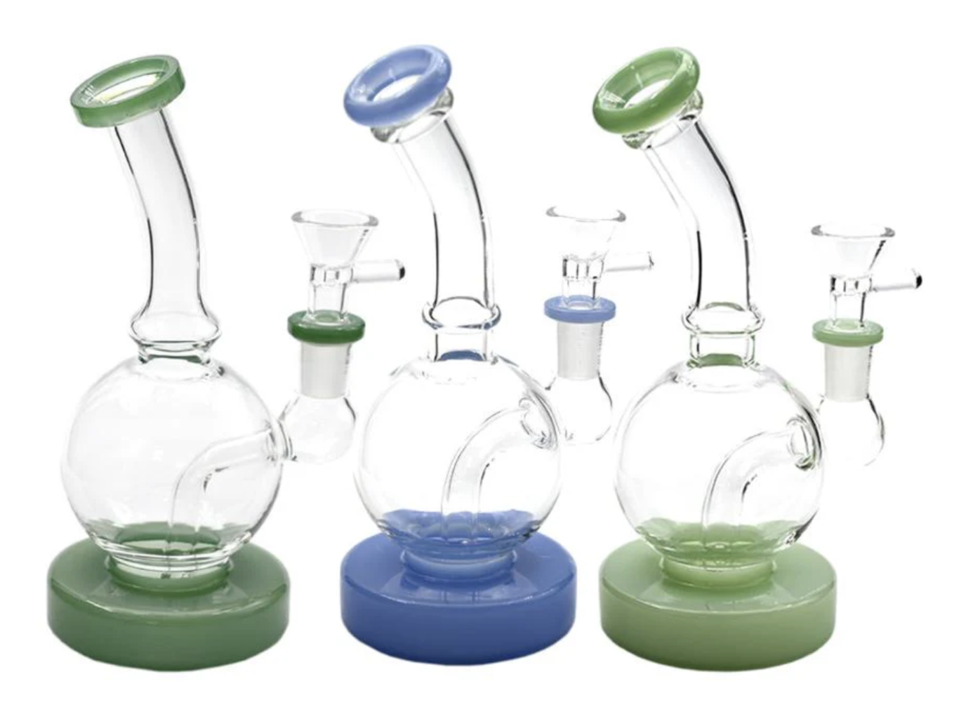 Photograph of product: Milky Glass Thick Base Bong (Dark or Mint Green)