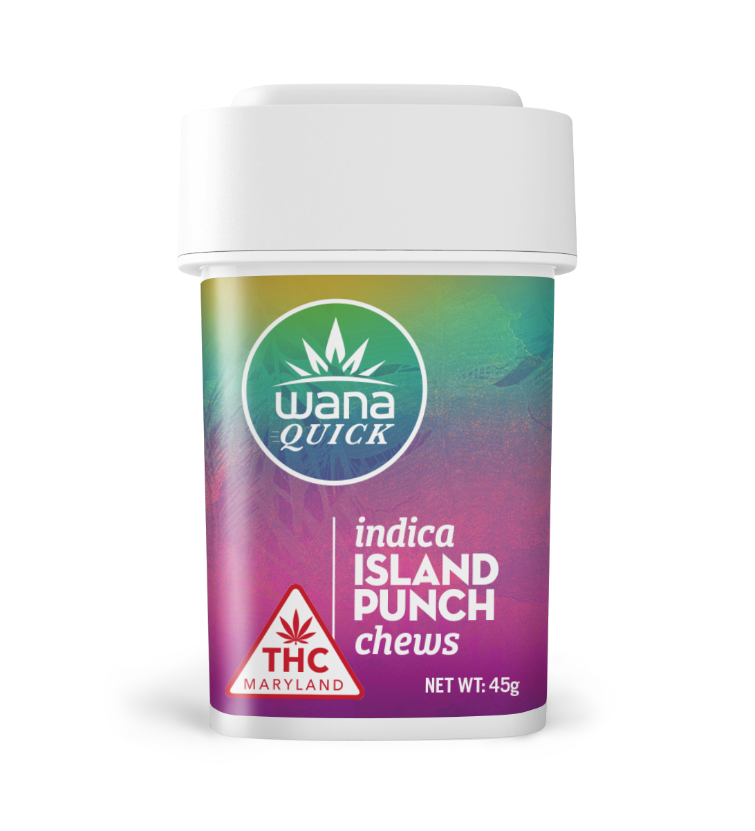 Photograph of product: Wana 10mg Quick Island Punch Indica Chews - 100mg
