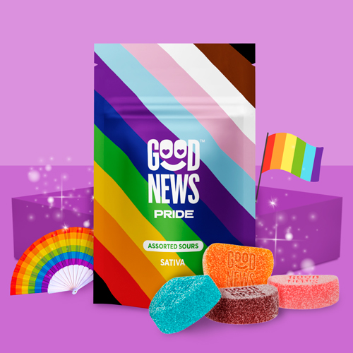 Photograph of product: Good News - Gummies Pride Assorted Sour 10pk - 100mg