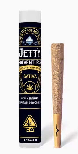 Photograph of product: JETTY TROPICANA CHERRY X TANGIE COOKIE BURGER SOLVENTLESS ROSIN PREROLL SATIVA 1G