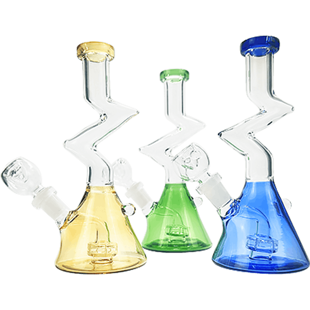 Photograph of product: 7" Zong Style Beaker Bong + Flower Bowl | Assorted Colors