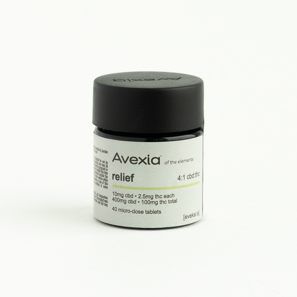 Photograph of product: Avexia - Tablets Relief 4:1 CBD/TH-oui 40pc - 100mg