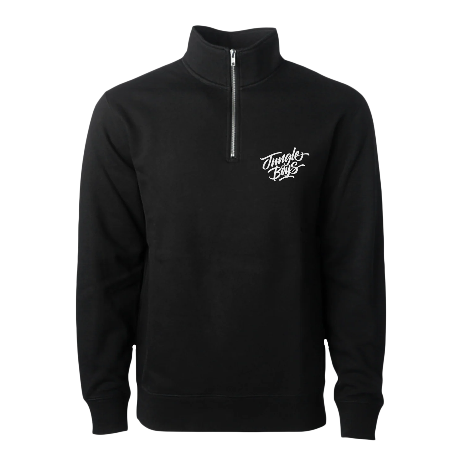 Photograph of product: Stacked Emblem Quarter Zip | Black | XL
